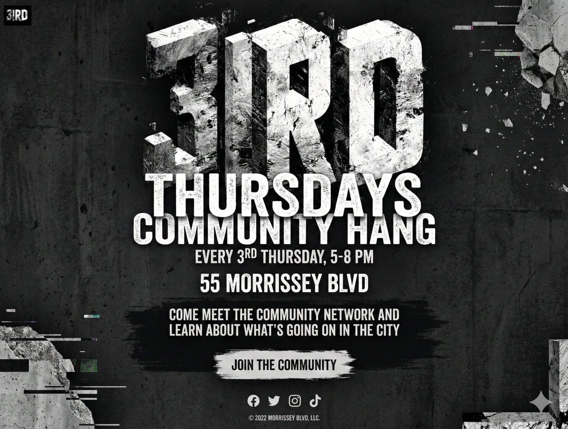 3rd Thursdays: Monthly Community Hang at 55 Morrissey Blvd