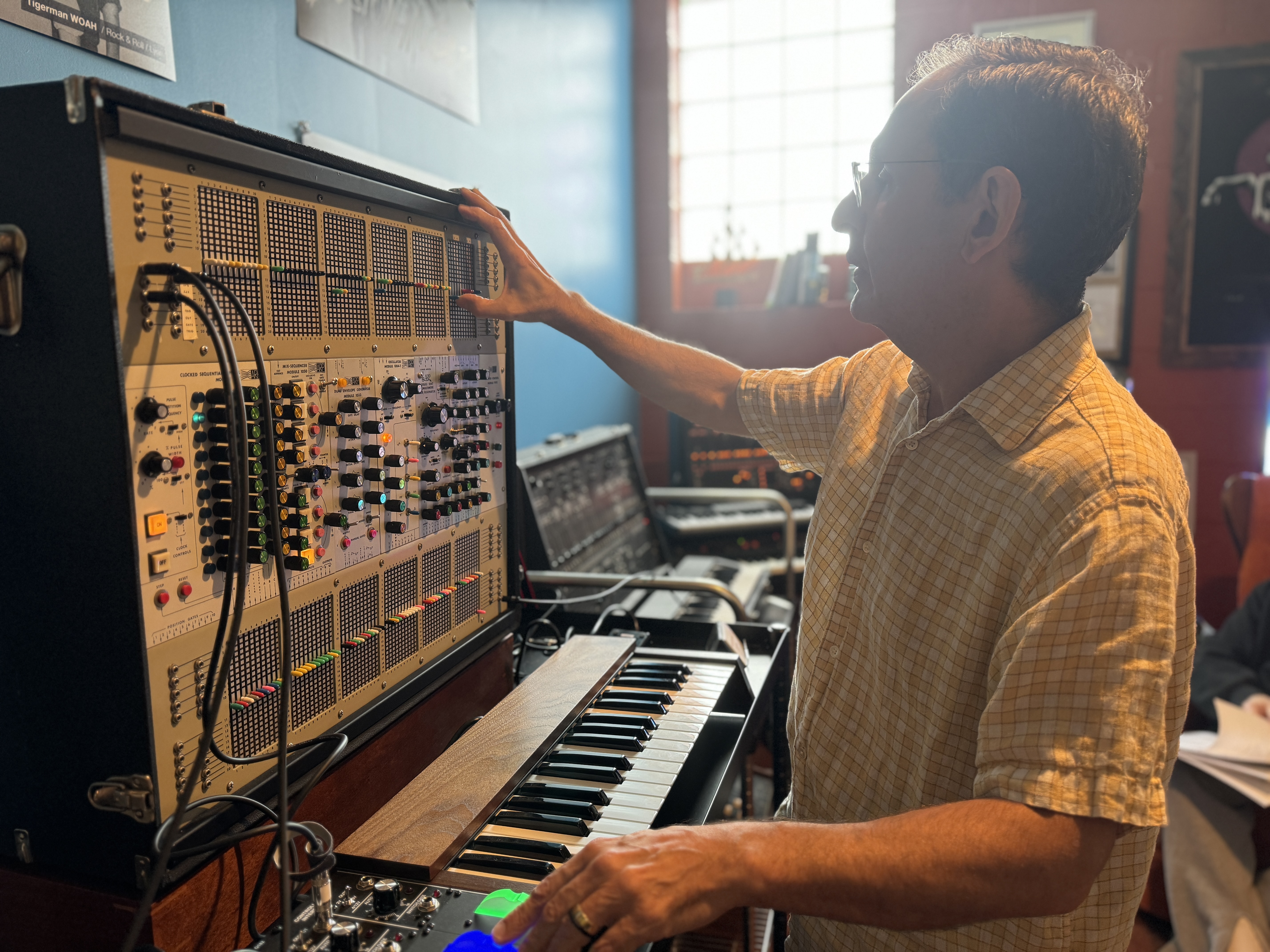 Musician playing the Antonus 2600 Synthesizer